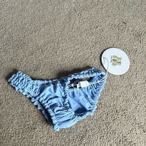 Princess Polly blue ruffled bikini bottoms